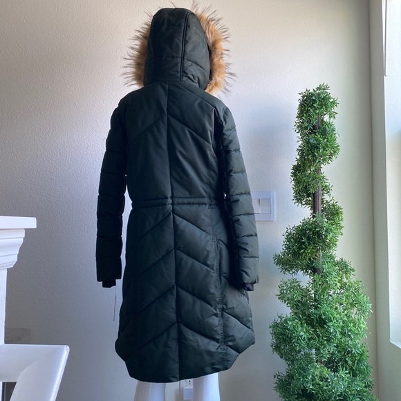 Guess Olive Green Puffer Parka Coat - Picture 2 of 15